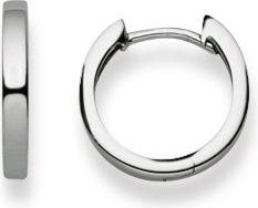 Image du produit Natsumi Schmuck Créoles à clapet en or blanc 18K/750 Ø 13mm plat (Or blanc 750/18 K)