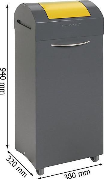 Immagine prodotto kaiserkraft Raccoglitore di materiale riciclabile in lamiera d'acciaio, ignifugo (75 l)