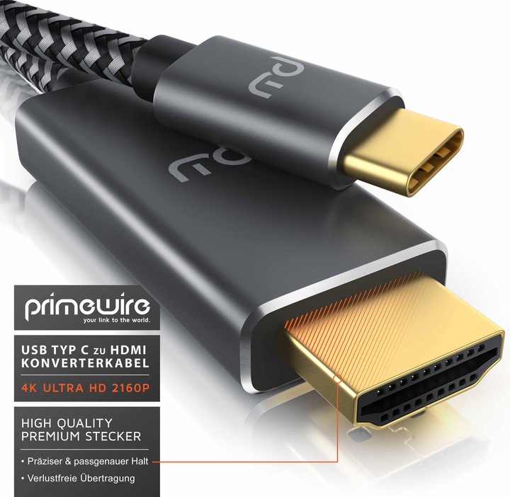 Actual product image Primewire HDMI - USB C (1 m, USB Type C, HDMI)