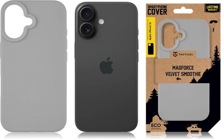 Productafbeelding Tactical MagForce Fluwelen Smoothie Cover voor Apple iPhone 16 Mistig (1 Pcs., Apple iPhone 16)
