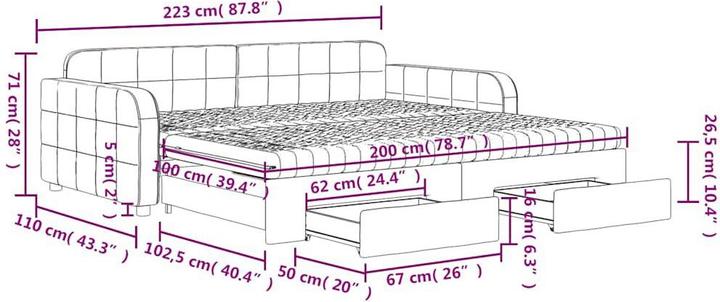 Produktbild vidaXL ausziehbares Tagesbett