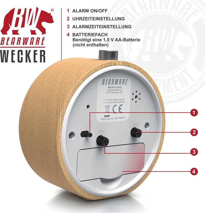 Produktbild Bearware Weckuhr