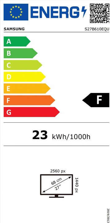 Energie-Label Samsung S27B610EQU (2560 x 1440 Pixel, 27")