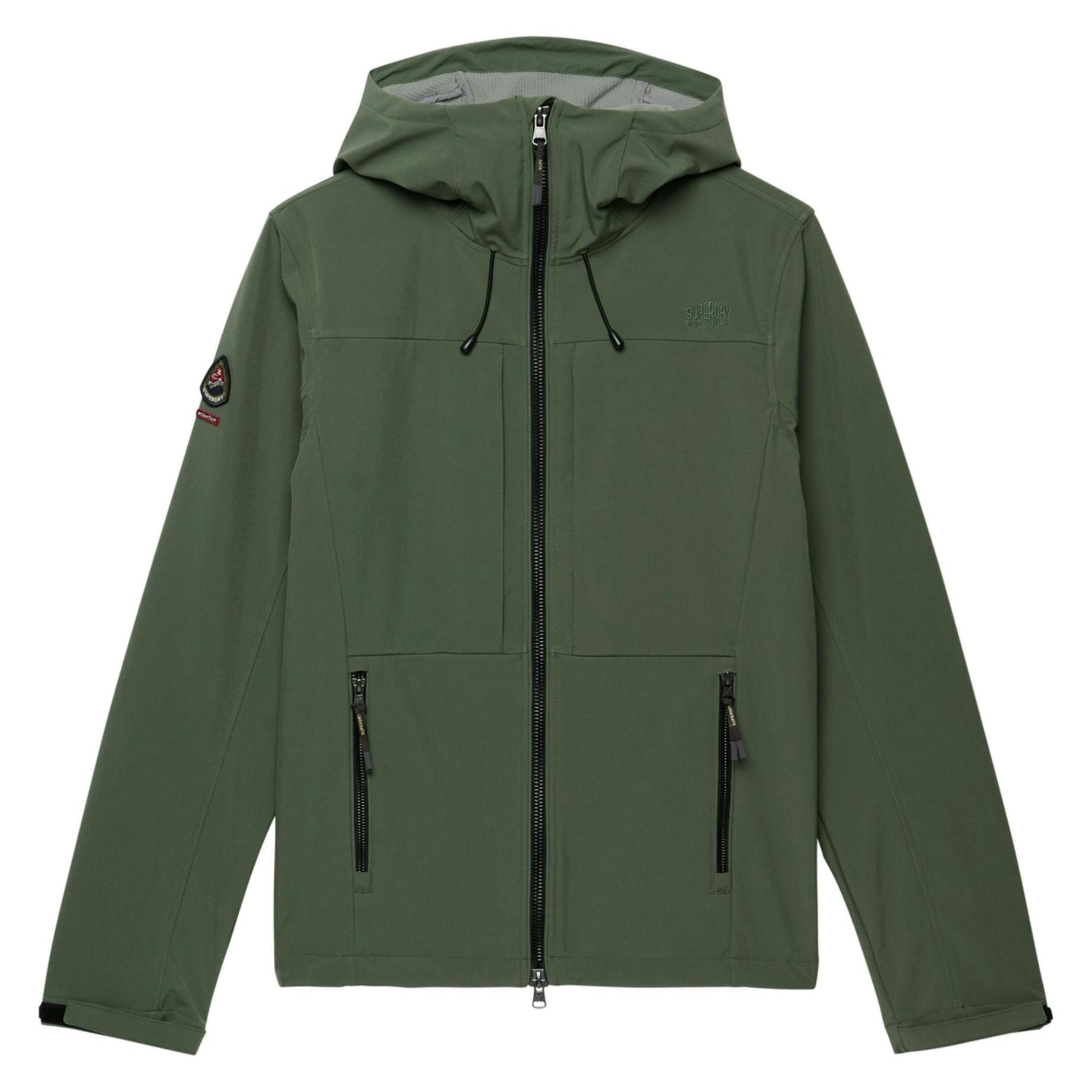 Superdry, Herren, Outdoorjacken, Steppweiche Softshell Trekkerjacke Mit Kapuze (Xxl), Grün, Xxl