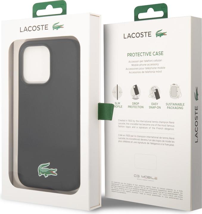 Productafbeelding Lacoste LCHMP14LSLOK iPhone 14 Pro 6.1" czarny/zwart hardcase Siliconen MagSafe (Apple iPhone 14 Pro)