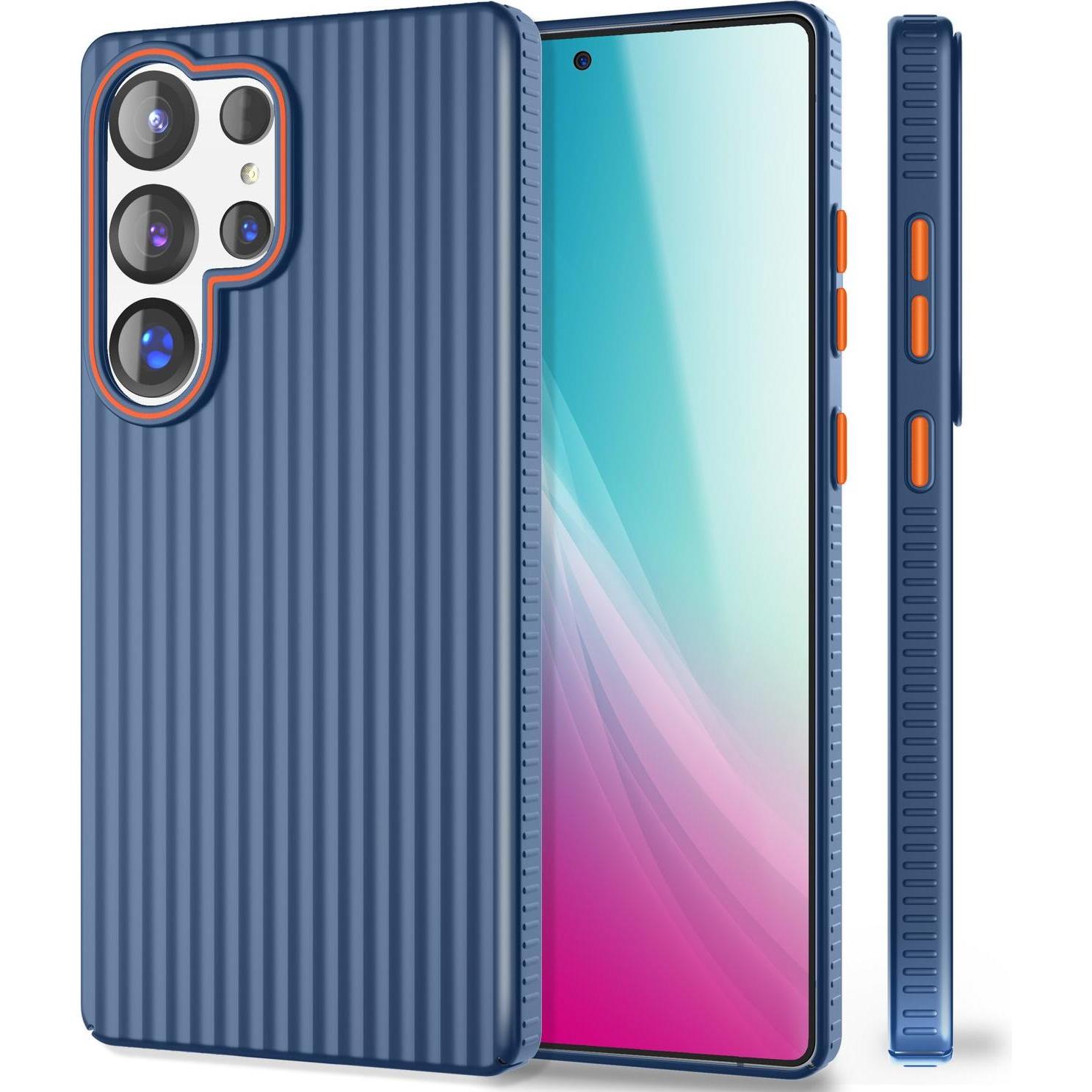 Nalia Nova - Ultra Dünne Leichte Hülle im Wellen Design - Metal Look Hardcase (Samsung Galaxy S25 Ultra), Smartphone Hül...