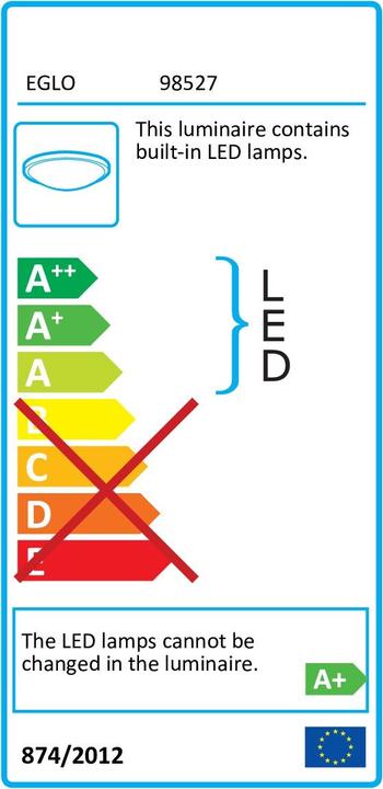 Energy Label EGLO Ceiling Light Canicosa 2 24,5W 3000lm Cold White (3000 lm)