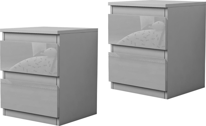 Produktbild HTI-Living Nachtschrank Kenji Hochglanz Grau 2er-Set