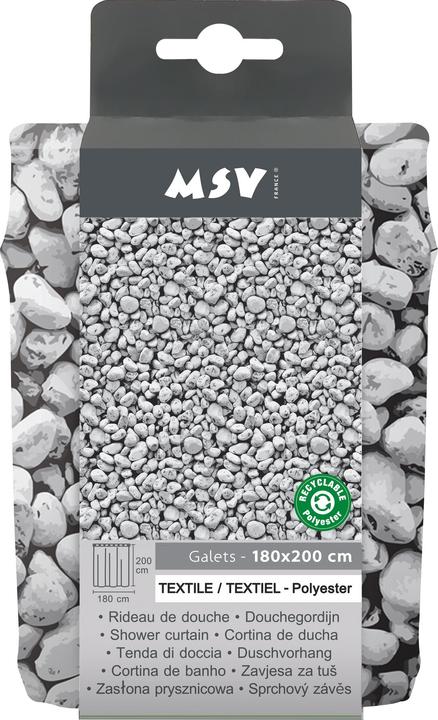 Productafbeelding spirella Douchegordijn polyester kiezel 180 X 200 cm (180 x 200 cm)