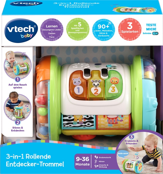 Immagine prodotto VTech Tamburo esploratore rotante 3 in 1 (Tedesco)