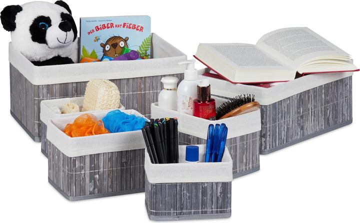 Image du produit Relaxdays Set de 6 paniers de rangement (35 x 25 x 17 cm)