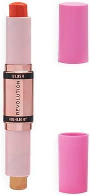 Actual product image Makeup Revolution Coral Dew Face Rouge and Highlight Stick 4.3g (Coral Dew)