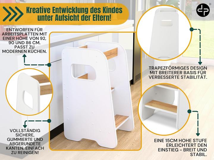 Actual product image DefiPad Learning Tower for Children in White Oak