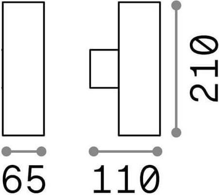 Image du produit Ideal lux GUN Applique murale GU10 double intensité lumineuse Gris IP44 163628 (GU10, IP44)