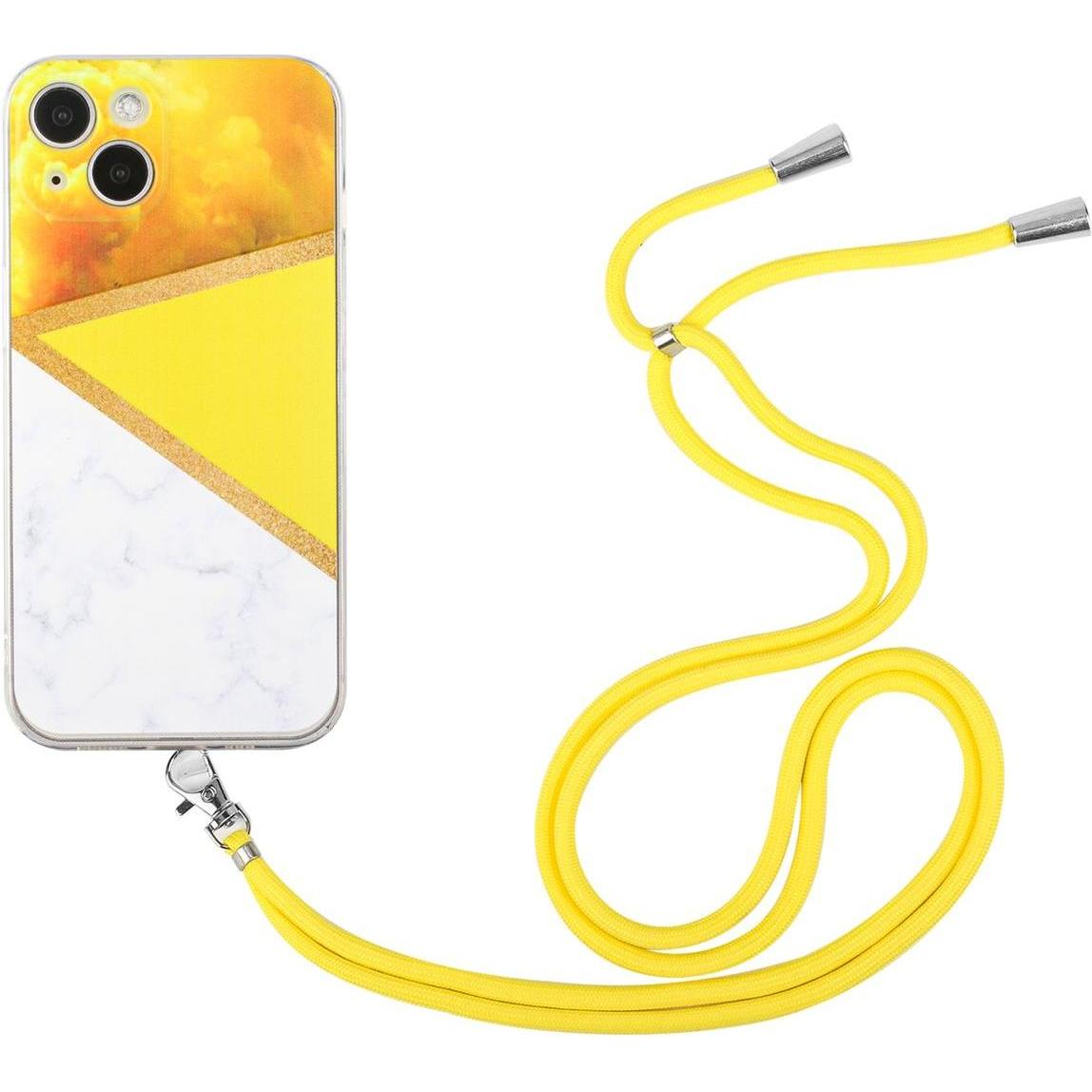 König Design Hülle Handy Schutz für Apple iPhone 13 mini Handykette Case Cover Bumper Etuis, Handykette, Gelb