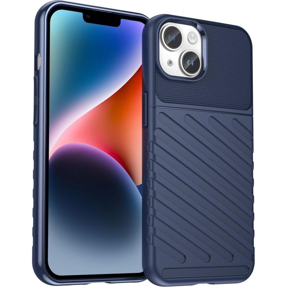 Hurtel Thunder Case iPhone 14 Plus blue armored case (Apple iPhone 14 Plus), Smartphone Hülle, Blau