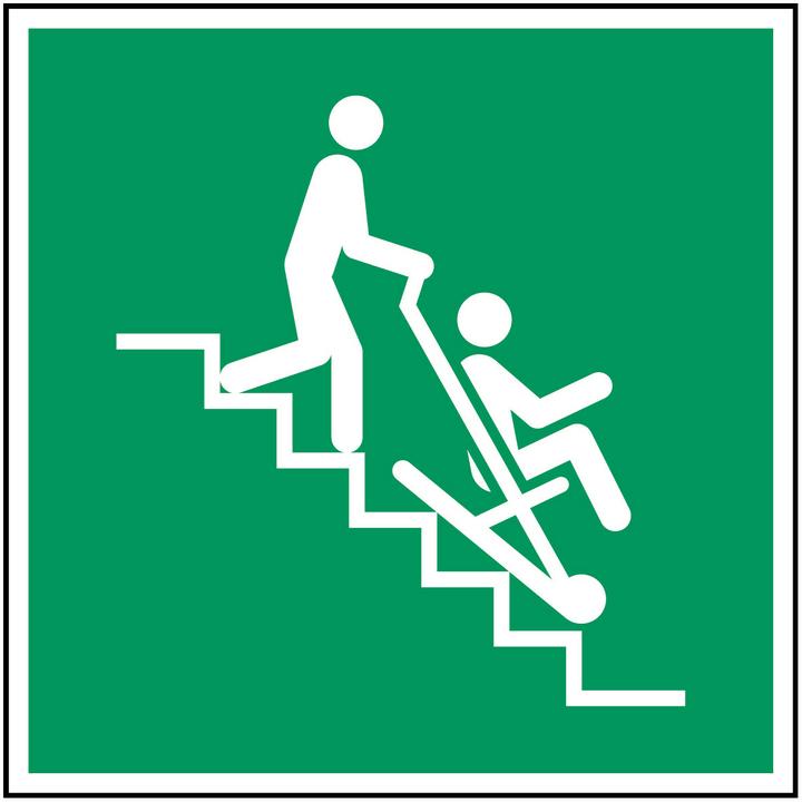 Actual product image Brady ISO safety sign - Evacuation chair