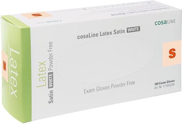 Image du produit CosaLine Gants d'examen Latex Satin blanc non-poudrés (S)