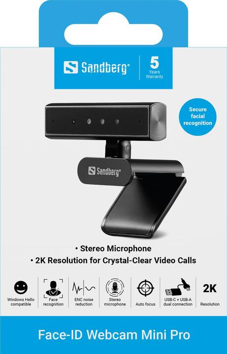 Produktbild Sandberg Face-ID Webcam Mini Pro (5 Mpx)