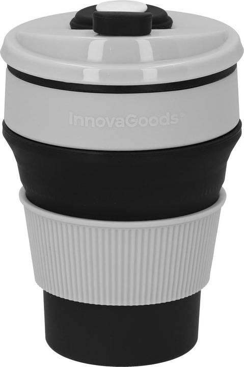 Produktbild InnovaGoods Faltbarer Becher mit Deckel - Silikon (0.35 l)