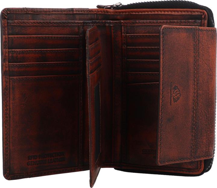 Produktbild Greenburry Destressed Geldbörse RFID Schutz Leder 13.5 cm