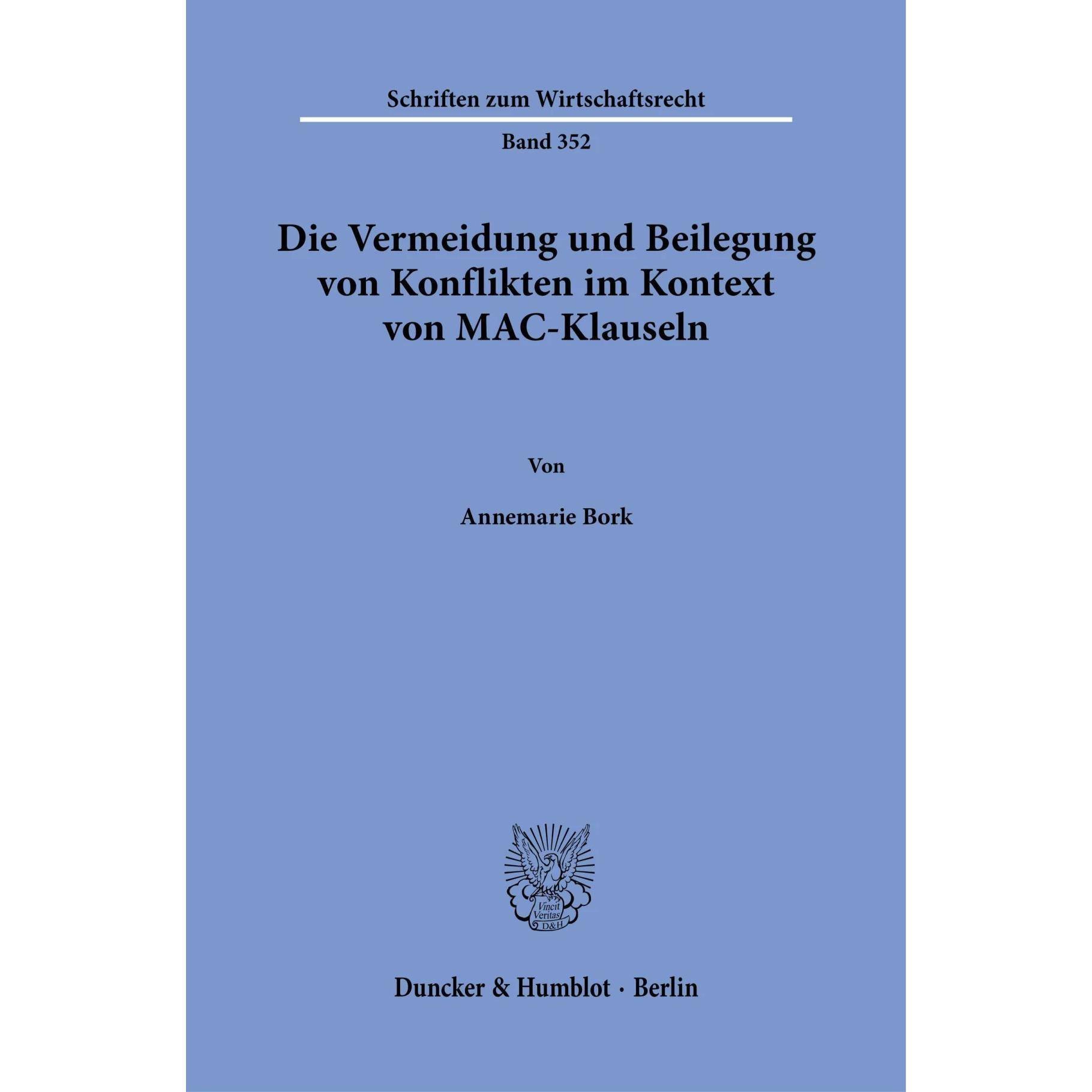 Thumbnail - Bork:Die Vermeidung und Beilegung von K, Fachbücher von Annemarie Bork