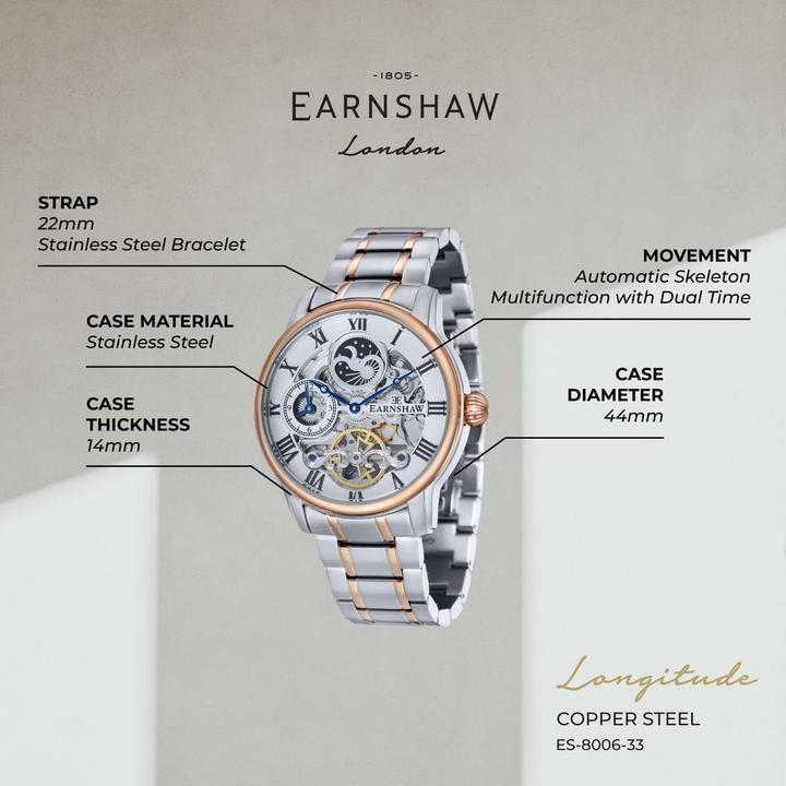 Actual product image Thomas Earnshaw Montre Homme automatique Argent ES-8006-33 (Analogue wristwatch)