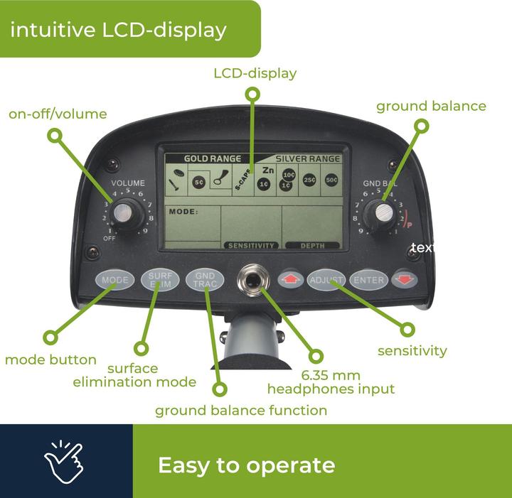 Immagine prodotto Velleman Metal detector - Premium - profondità di ricerca 25 cm