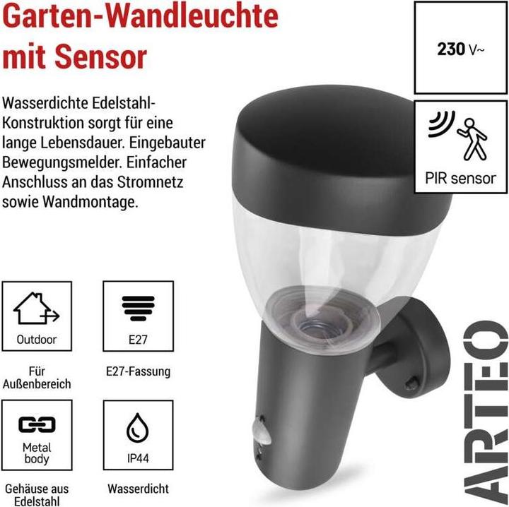 Image du produit Emos LED GARDEN LIGHT,E27,IP44,MAX 15W,¨WALL MOUNTED (E27, IP44)
