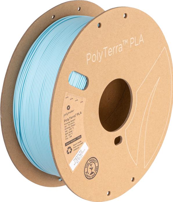 Productafbeelding Polymaker PolyTerra PLA - IJs - 1,75 mm (PLA, 1.75 mm, 1000 g, Blauw)