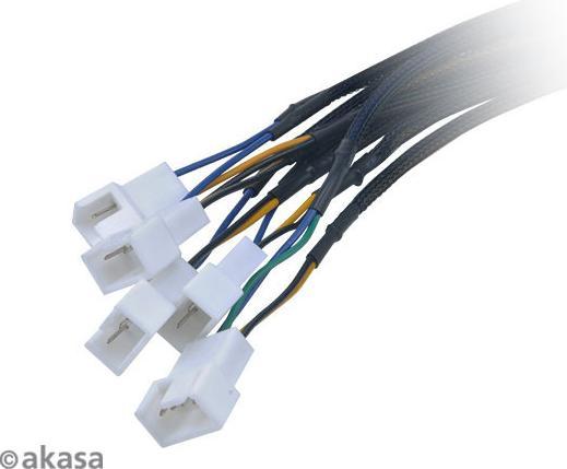 Produktbild Akasa Flexa FP5S PWM Verteiler-Kabel (5 Lüfter) - gesleevt (45 cm, 4 pin PWM, SATA)