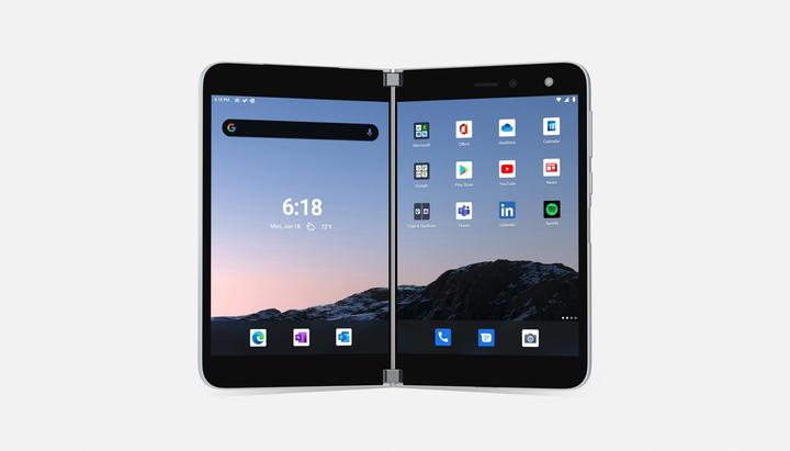 Produktbild Microsoft Surface Duo Qualcomm Snapdragon 855 5.6inch 6GB 128GB LTE Android 10 Projekt MSD (P) (128 GB, Glacier, 5.60", Dual SIM)