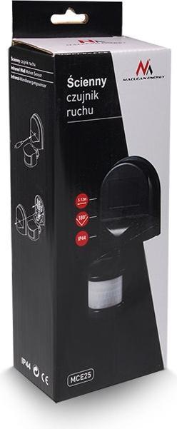 Produktbild Maclean Ścienny czujnik ruchu i zmierzchu 180° max. 1200W czarny MCE25 B (12 m)