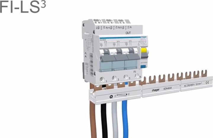 Immagine prodotto Hager FI-LS 3-3x1PN 6kA C-16A 30mA A QC/BA