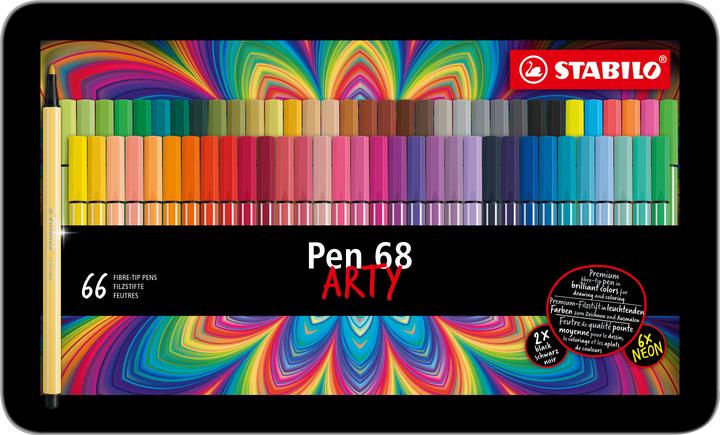 Produktbild STABILO Pen 68 66er Arty Metalletui (66 Farben, 66 x)