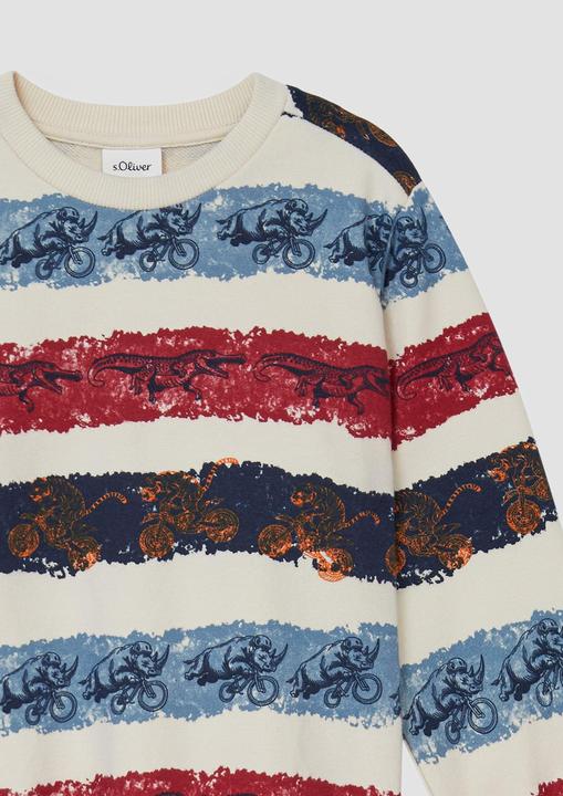 Produktbild s.Oliver Sweatshirt Sweatshirt aus Baumwollmix mit All-over-Print (140)