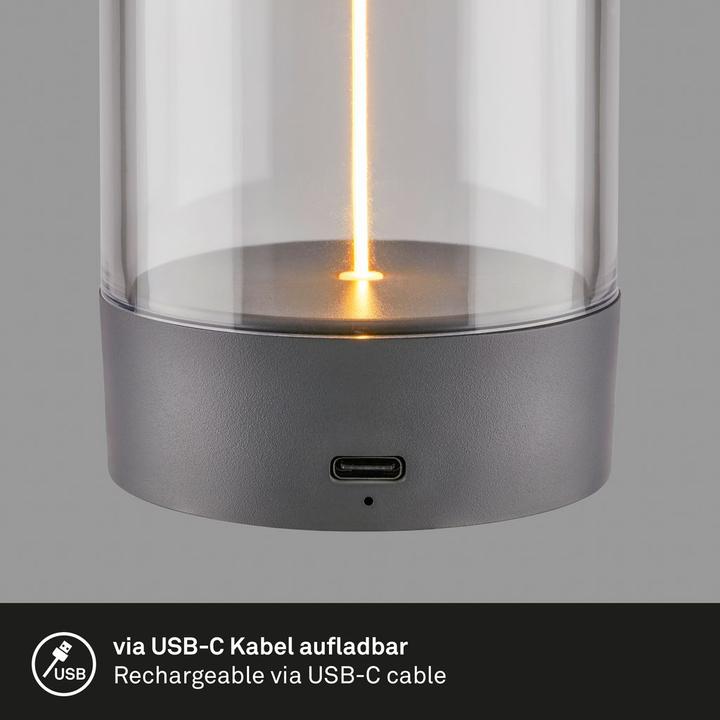 Produktbild Briloner WIGGLE Akku Tischleuchte mit Lichtfaden - Anthrazit