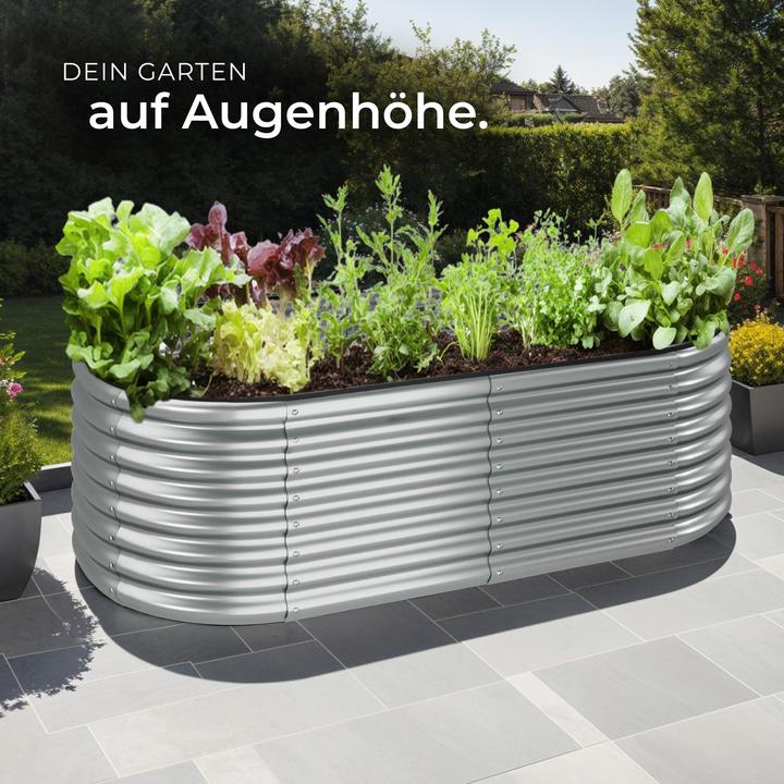 Image du produit tectake Jardinière surélevée Flormma, 942l, galvanisé, 200x100x60cm
