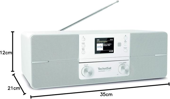 Produktbild TechniSat Grotuvas DIGITRADIO 371 CD BT (balta, DAB, FM, CD, Bluetooth) (DAB, DAB+, FM, Bluetooth)