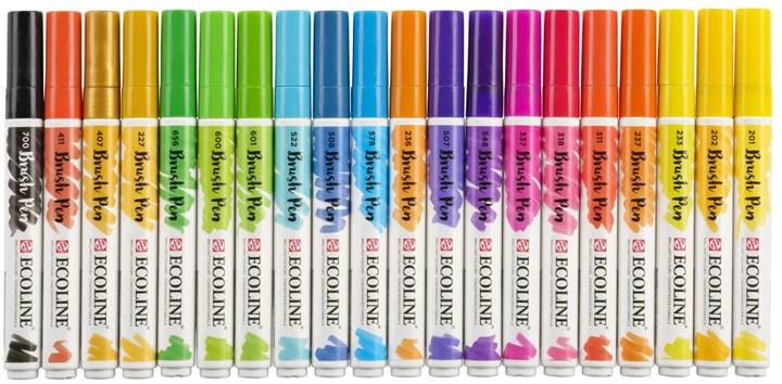 Actual product image Talens Brush pen Ecoline set of 20, line width: B, Brush (20 x)