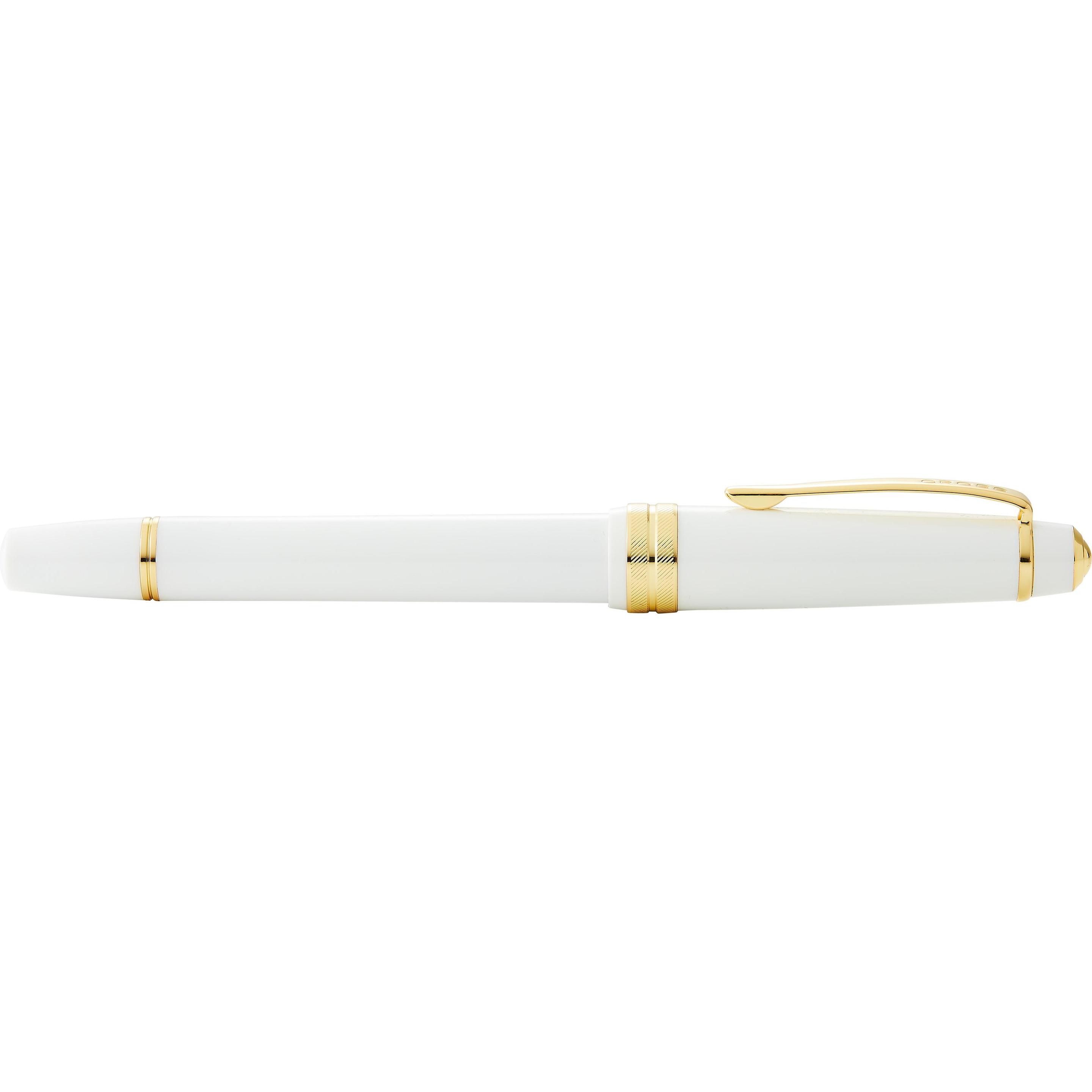 Cross, Penne, Penna stilografica Bailey Light bianco/oro, fine, in confezione regalo (Bianco/oro)