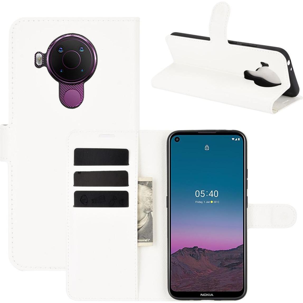 Thumbnail - König Design Hülle Handy Schutz für Nokia 5.4 Case Flip Cover Tasche Etuis Bumper Weiss Neu (Nokia 5.4), Smartphone Hüll...