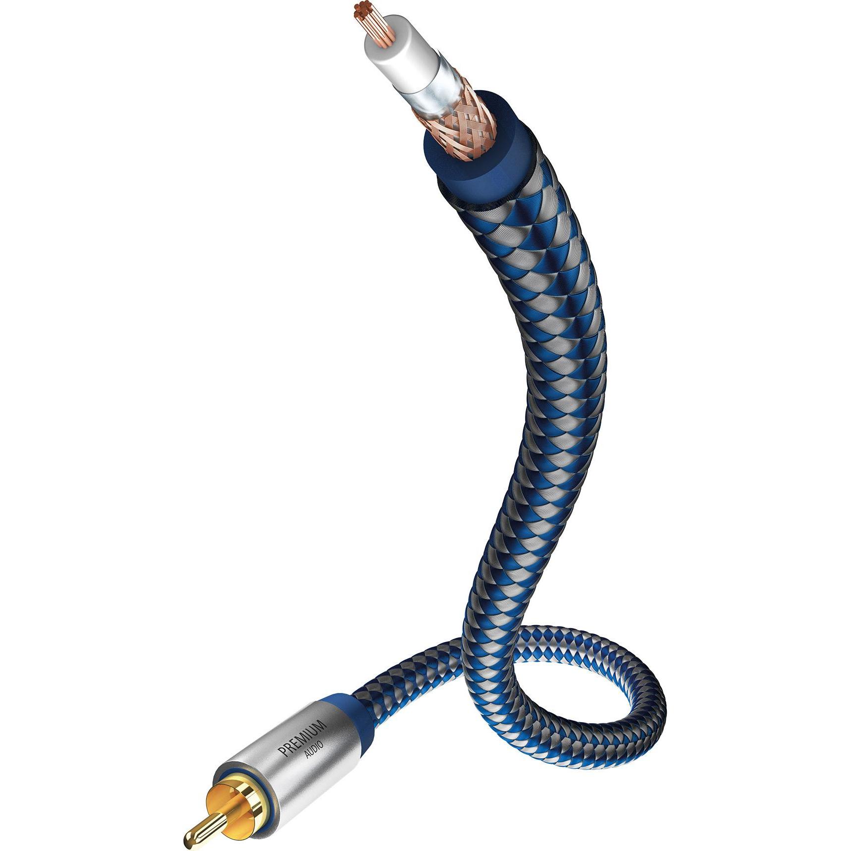 Inakustik Premium Mono-Subwooferkabel (2 m, Cinch), Audio Kabel