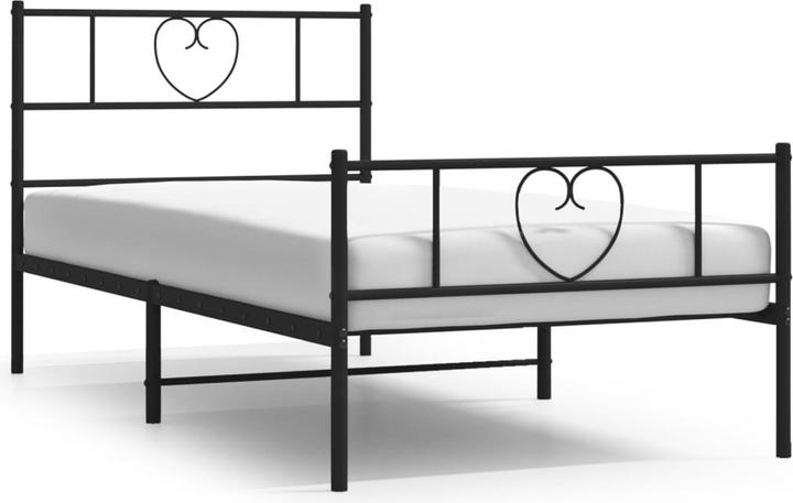 Actual product image vidaXL Bed frame with headboard footboard metal bed Bed black 75x190cm (75 x 190 cm)