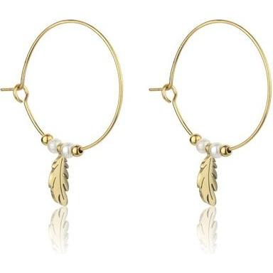Emily Westwood, Ohrringe, Gold-plated hoop earrings with pearls Ruth EWE23064G