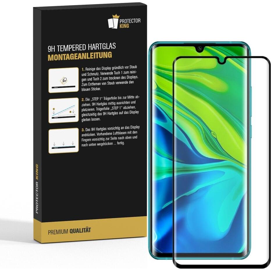Thumbnail - Protectorking 1x echtes Tempered 9H Panzerhartglas 3D KLAR (1 Stück, Xiaomi Mi Note 10 Lite), Smartphone Schutzfolie