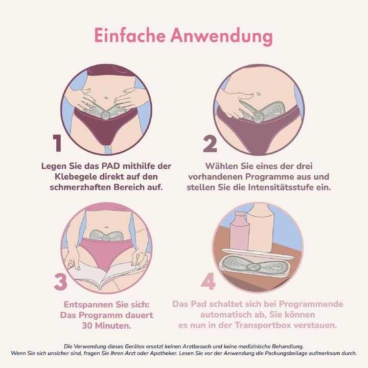 Produktbild Urgo URGOMOON Wiederaufladbares Elektrotherapie-Pflaster für schmerzhafte Perioden