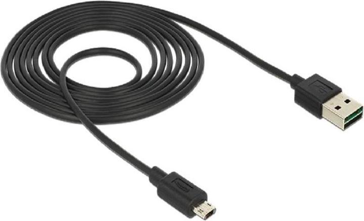 Produktbild Delock USB2.0-Kabel Easy A-MicroB: 2m, schwarz (2 m, USB 2.0)