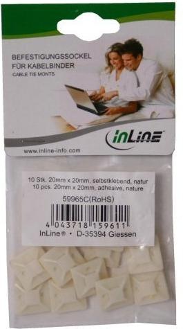Produktbild InLine Befestigungssockel für Kabelbinder (Befestigungsschlaufen, 20 mm, 10 Stk.)