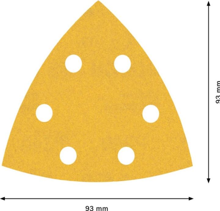 Immagine prodotto Bosch Professional Zubehör EXPERT C470 Carta abrasiva per levigatrice a delta, 93 mm, G 240, 5 pezzi. (240)